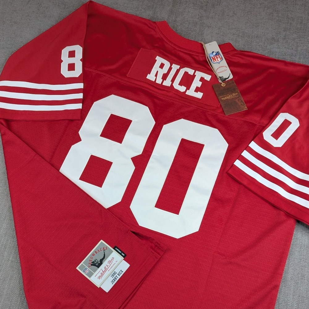 Mitchell & Ness Football Jersey Men 3XLT Red Jerry Rice 1990 49ers Throwback NWT